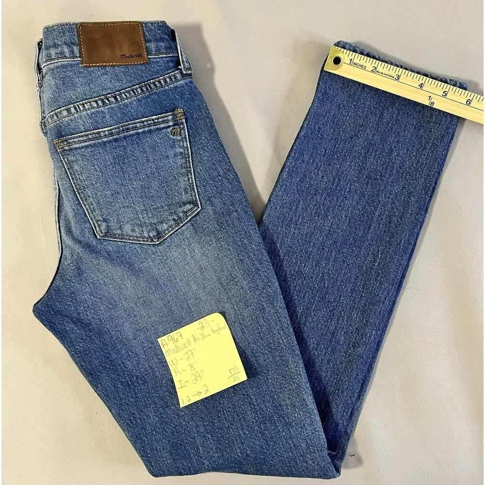 Womens MADEWELL The Slim Boyjean Stretch Denim Jeans 23 Med Wash‎ - Picture 10 of 10